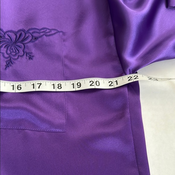 Purple Polyester Button-Up Robe - Picture 11 of 16